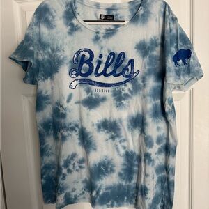 NFL Bills Tie-Dye Short Sleeve Tee - Blue and White